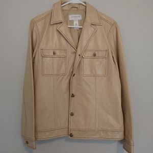 Liz Claiborne beige leather jacket size large